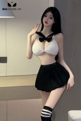 SMS952 - Cosplay học sinh với áo ngực mix chân váy xếp ly quyến rũ