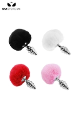 SMT052 - butt plug cosplay đuôi thỏ với phích cắm xoắn ốc 5 tầng