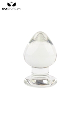 SMT092 - butt plug thủy tinh màu vàng trắng cực đẹp dài 8,8 cm
