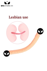 SMT1081 - Dương vật giả 2 đầu bằng nhau có gân silicon dài 34cm