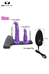 SMT1250 - Dương vật giả slicon rung 2 đầu kèm dây đai đeo