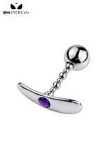 SMT134 - Butt plug inox đầu tròn đế hình thuyền có thể uốn cong