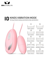 SMT3063 - Trứng rung tình yêu mini điều khiển có dây và 10 tần số rung