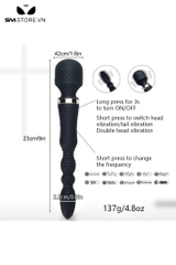 SMT2968 - Chày rung tình yêu 2 đầu có 30 chế độ sạc USB dài 24.5cm