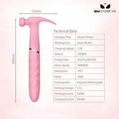 SMT2970 - Máy rung ngụy trang hình cái búa có 21 tần số sạc điện