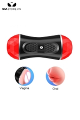SMT2973 - Cốc thủ dâm 2 đầu silicon co giãn miệng và âm đạo dài 18cm