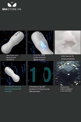 SMT2974 - Cốc thủ dâm tự động rung bú hút thiết kế xoắn ốc dài 22cm