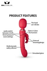 SMT2977 - Chày rung tình yêu nhánh tai thỏ có 10 chế độ và sạc điện