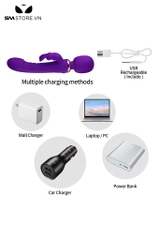 SMT2977 - Chày rung tình yêu nhánh tai thỏ có 10 chế độ và sạc điện