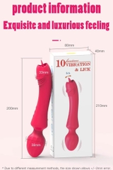 SMT2978 - Chày rung tình yêu 2 đầu có lưỡi liếm dài 20cm sạc điện