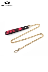 SMT2981 - Xích cổ SM hình cánh rơi giả da PU dài 45cm phối màu đen đỏ