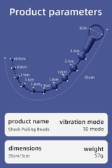 SMT3000 - Anal bead với chuỗi bi nổi silicon sạc điện dài 35cm