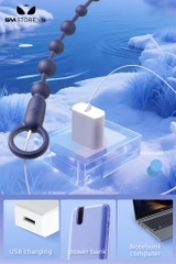 SMT3000 - Anal bead với chuỗi bi nổi silicon sạc điện dài 35cm