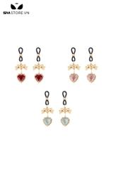 SMT3021 - Kẹp ti nipple dạng thít đính đá giả hình trái tim có dây đàn hồi