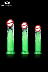 SMT3034 - Dương vật giả dạ quang xanh lá cây silicon mềm dẻo