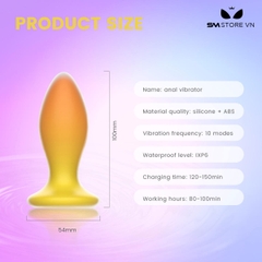 SMT3036 - Máy rung hậu môn màu vàng điều khiển từ xa dài 10cm