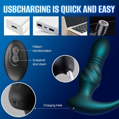 SMT3050 - Máy rung hậu môn mix vòng đeo dương vật silicon sạc điện