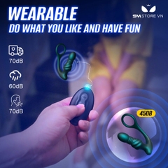 SMT3050 - Máy rung hậu môn mix vòng đeo dương vật silicon sạc điện