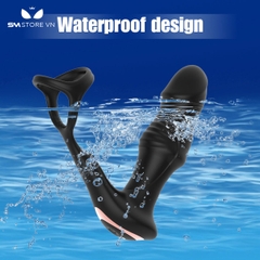 SMT3051 - Vòng rung dương vật kèm máy rung hậu môn có 10 chế độ