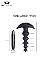 SMT3064 - Anal bead có thanh rung tháo rời dài 15cm bằng silicon