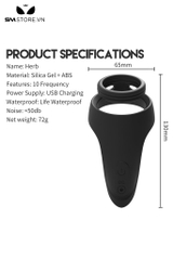 SMT3067 - Vòng rung đeo gốc dương vật có 10 tần số dài 13cm