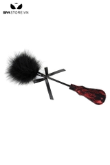SMT3100 - Chổi lông vũ tay cầm kiểu paddle họa tiết ren hoa dài 33cm