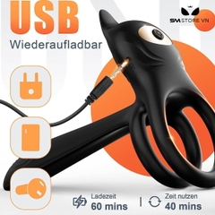 SMT3114 - Vòng rung đeo gốc dương vật điều khiển từ xa dài 14cm