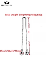 SMT3121 - Tạ đeo tinh hoàn bằng inox với xích nối 2 bi có thể tháo rời