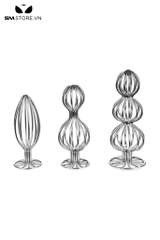 SMT3126 - Butt phug bằng inox không gỉ hình bầu dục có đế đứng được
