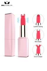 SMT3137 - Trứng rung ngụy trang thỏi son có 3 đầu thay dài 102mm