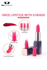 SMT3137 - Trứng rung ngụy trang thỏi son có 3 đầu thay dài 102mm