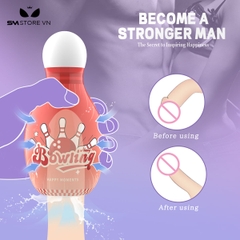 SMT3138 - Cốc thủ dâm mini silicon ngụy trang bowling có thể tháo rời