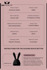 SMT3144 - Máy rung mini ngụy trang hình con thỏ cài nơ dài 103mm