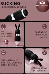 SMT3144 - Máy rung mini ngụy trang hình con thỏ cài nơ dài 103mm