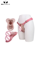 SMT3150 - Âm đạo giả silicon có quai đeo thiết kế rỗng ruột có nấc chỉnh