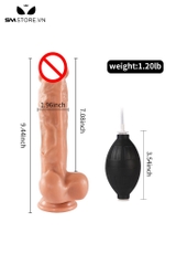 SMT3163 - Dương vật giả bắn tinh silicon có đế dính tường dài 24cm