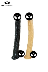 SMT3165 - Cu giả silicon siêu dài 41cm có gân nổi quanh đế dính tường