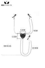 SMT3176 - Kẹp ti và âm vật thiết kế 3 đầu có hình trái tim đặc ở giữa