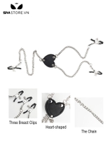 SMT3176 - Kẹp ti và âm vật thiết kế 3 đầu có hình trái tim đặc ở giữa