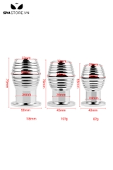 SMT3184 - Butt plug inox rỗng ruột thiết kế xoắn ốc có 3 kích cỡ