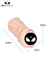 SMT3188 - Âm đạo giả cầm tay màu da bằng silicon mềm dài 16.8cm