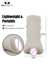 SMT3191 - Âm đạo giả 1 đầu silicon mềm có nhiều rãnh và bi nổi trong
