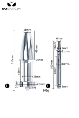 SMT3205 - Dụng cụ rửa âm đạo và hậu môn bằng inox dài 97cm