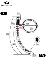 SMT3207 - Dụng cụ thông niệu đạo inox dạng chuỗi hạt mix vòng đeo cu