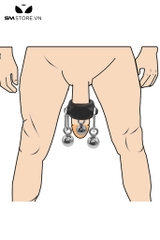 SMT3220 - Tạ đeo tinh hoàn silicon co giãn với chuỗi bi trong inox