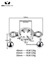 SMT3221 - Vòng đeo tinh hoàn inox đinh tháo rời kéo dài bìu và 3 size
