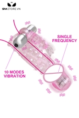 SMT3227 - Bao cao su có rung đôn dên và nhánh tai thỏ dài 135mm