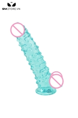 SMT3231 - Dương vật giả trong suốt silicon có bi đế dính tường