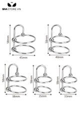 SMT3241 - Vòng đôi đeo cu inox có bi nổi bằng thép không gỉ có 5 size