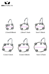 SMT3242 -Vòng đeo cu inox có bi và móc nối thiết kế 4 bi và 5 kích cỡ